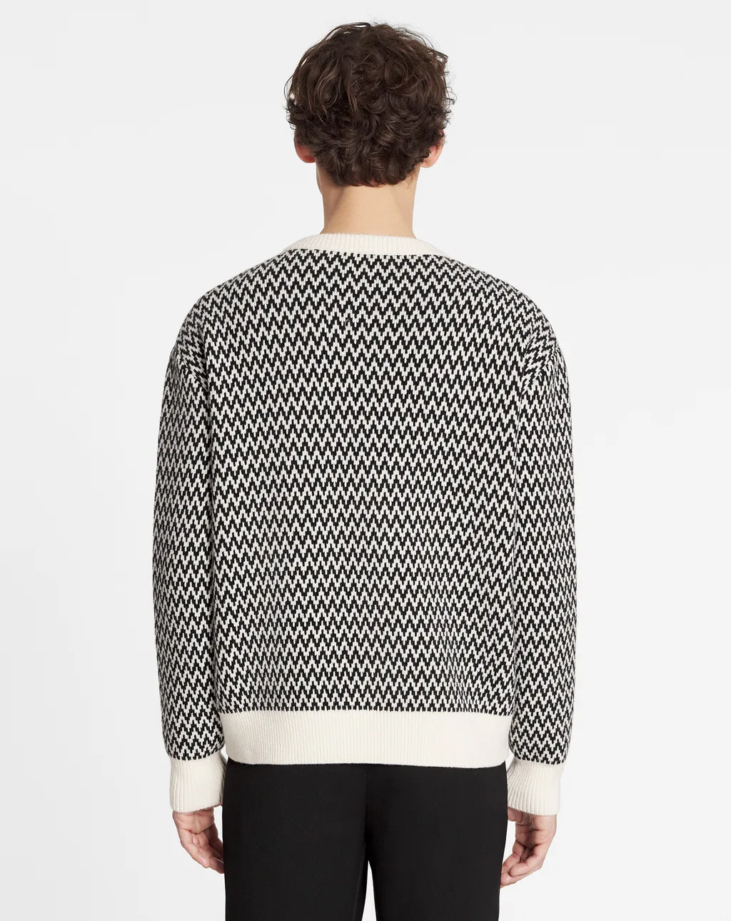 Chevron-Motif Crewneck Jumper