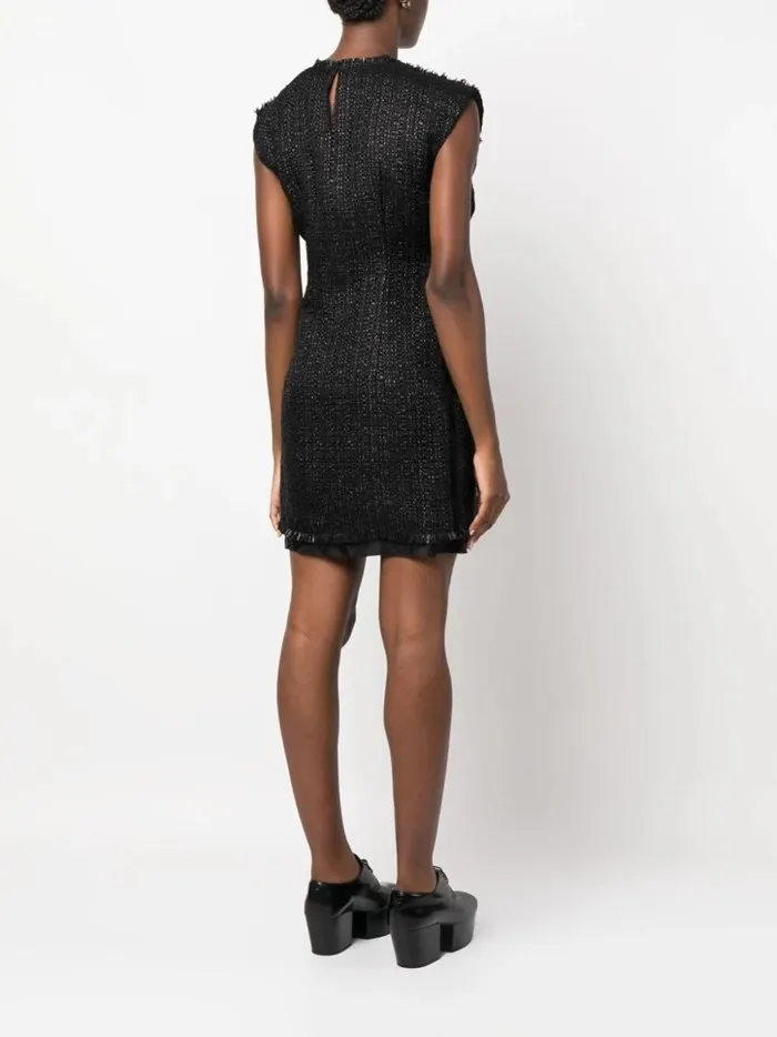 Frayed Raffia-Tweed Minidress