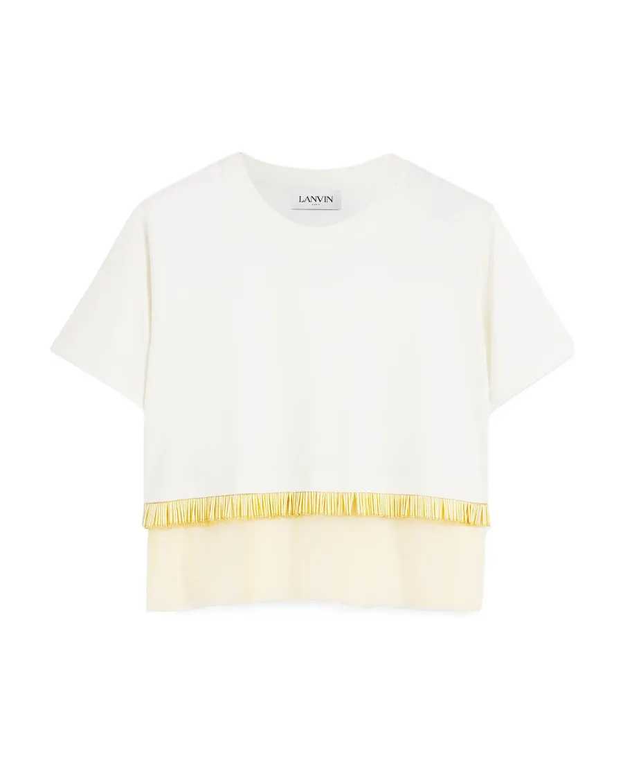Fringed Cropped Crewneck T-Shirt