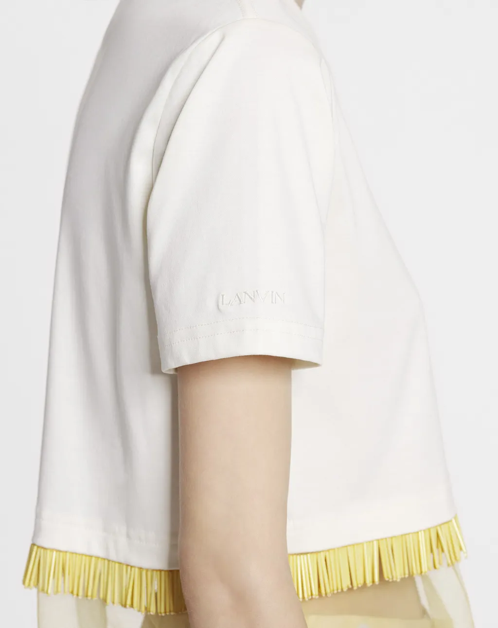 Fringed Cropped Crewneck T-Shirt