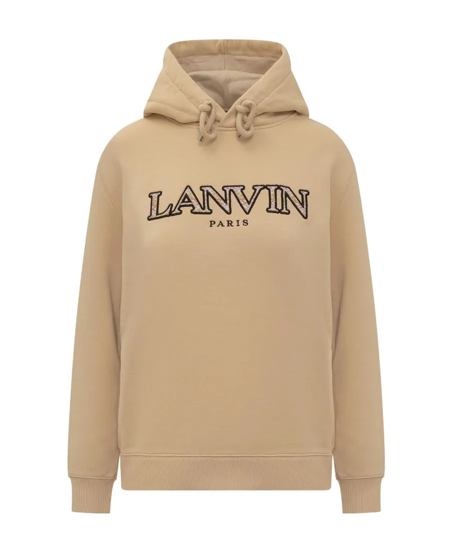 Logo Embroidered Drawstring Hoodie