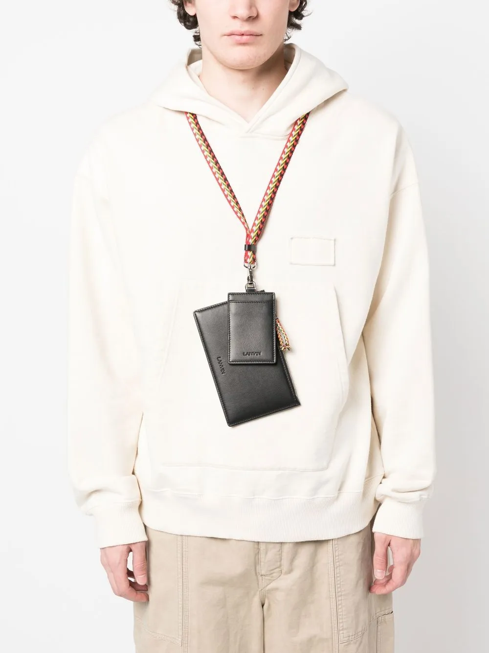 Logo-Debossed Leather Clutch