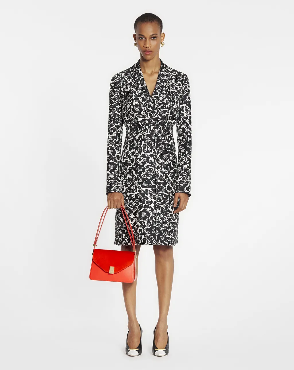 Floral Printed Long-Sleeved Dress