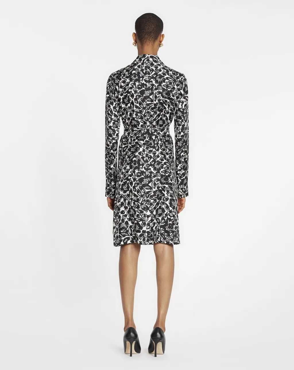 Floral Printed Long-Sleeved Dress