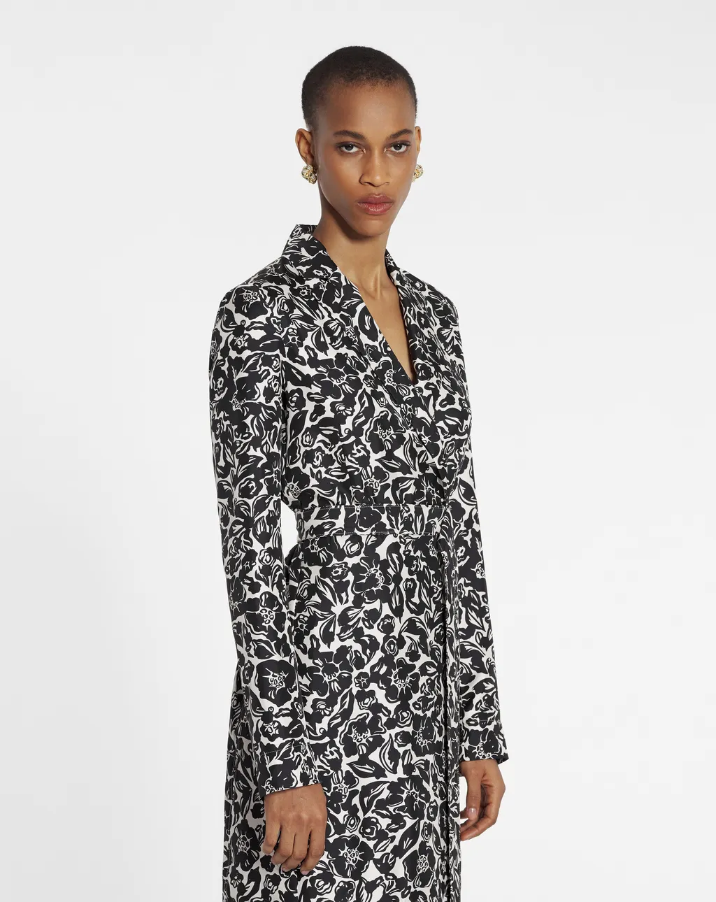 Floral Printed Long-Sleeved Dress