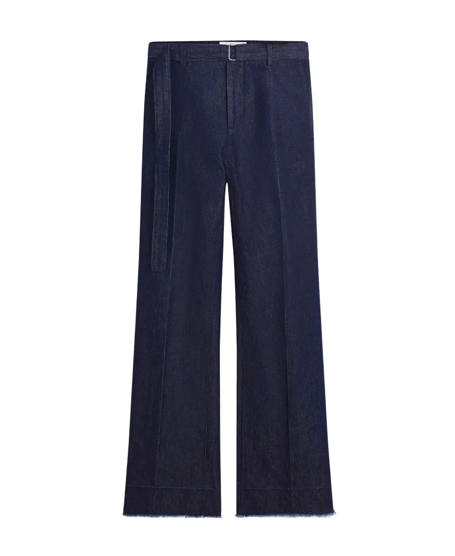 Wide Leg Belted Jeans