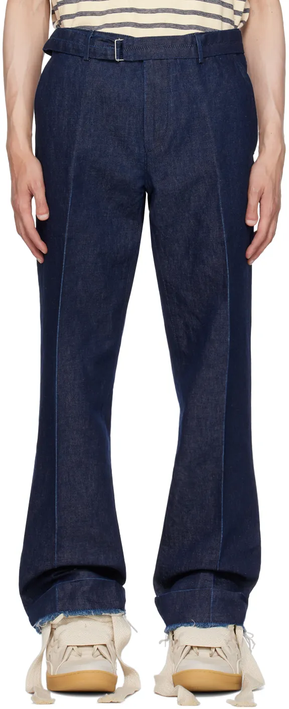 Wide Leg Belted Jeans