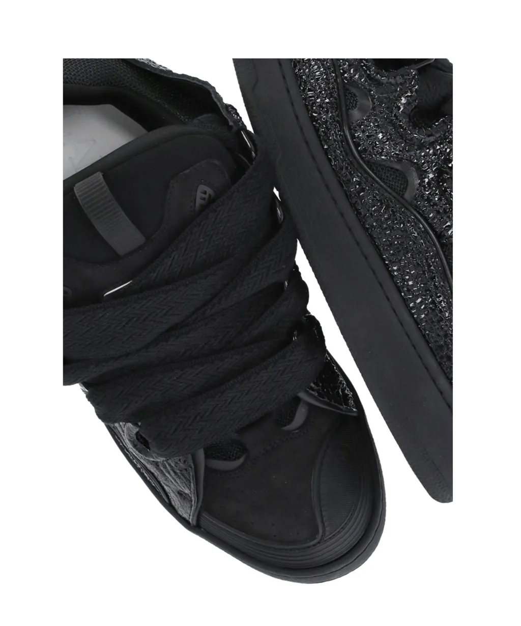 Curb Grain Lace-Up Sneakers
