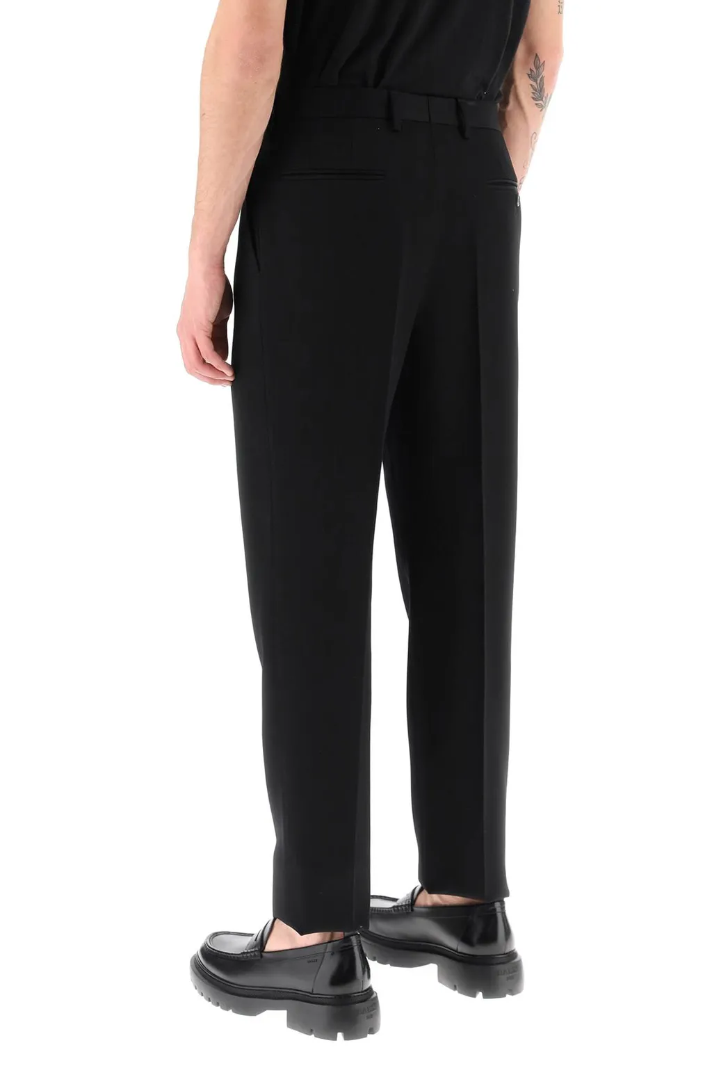 Button Detailed Straight Leg Trousers