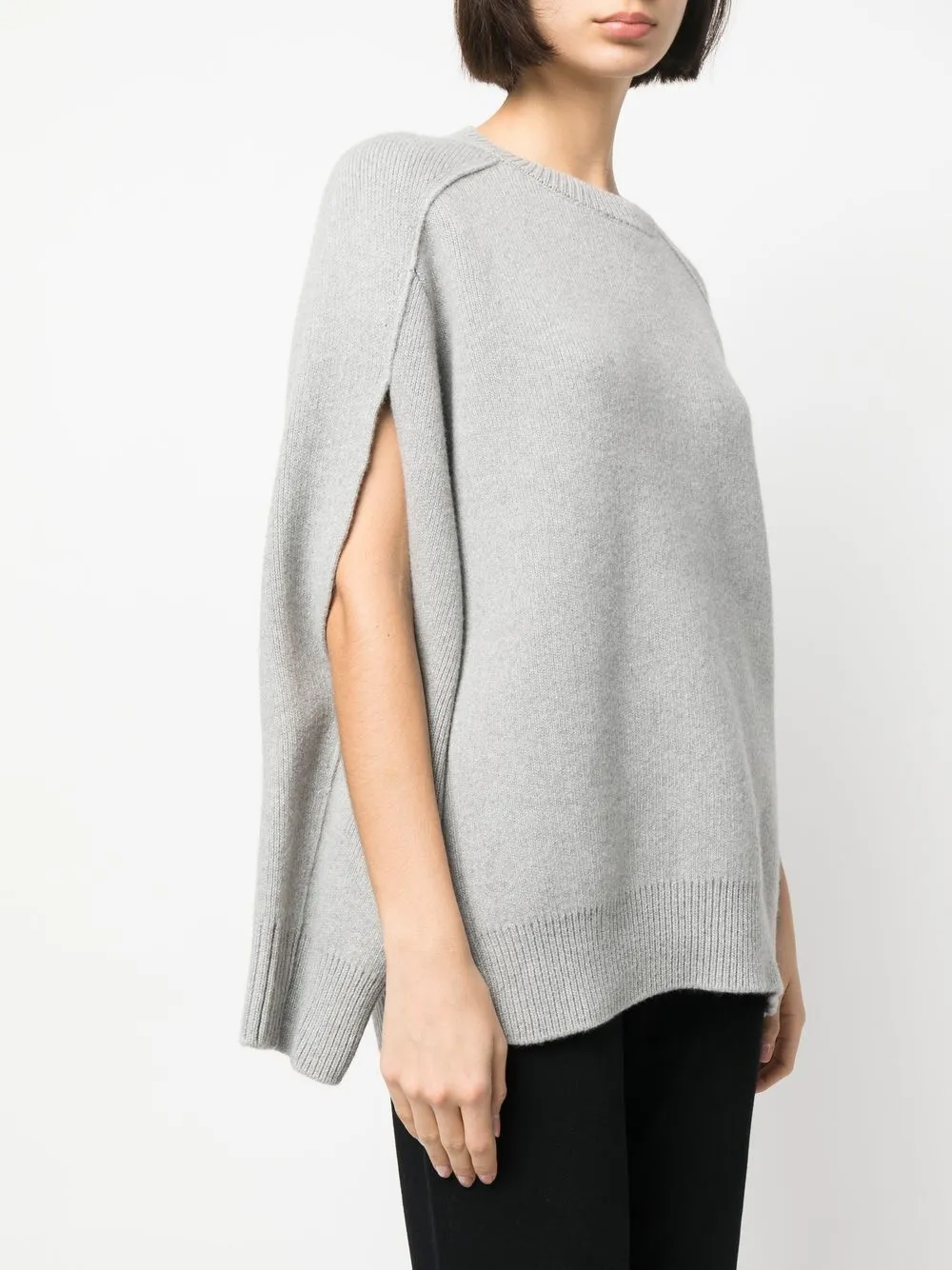 Round-Neck Cape-Back Jumper