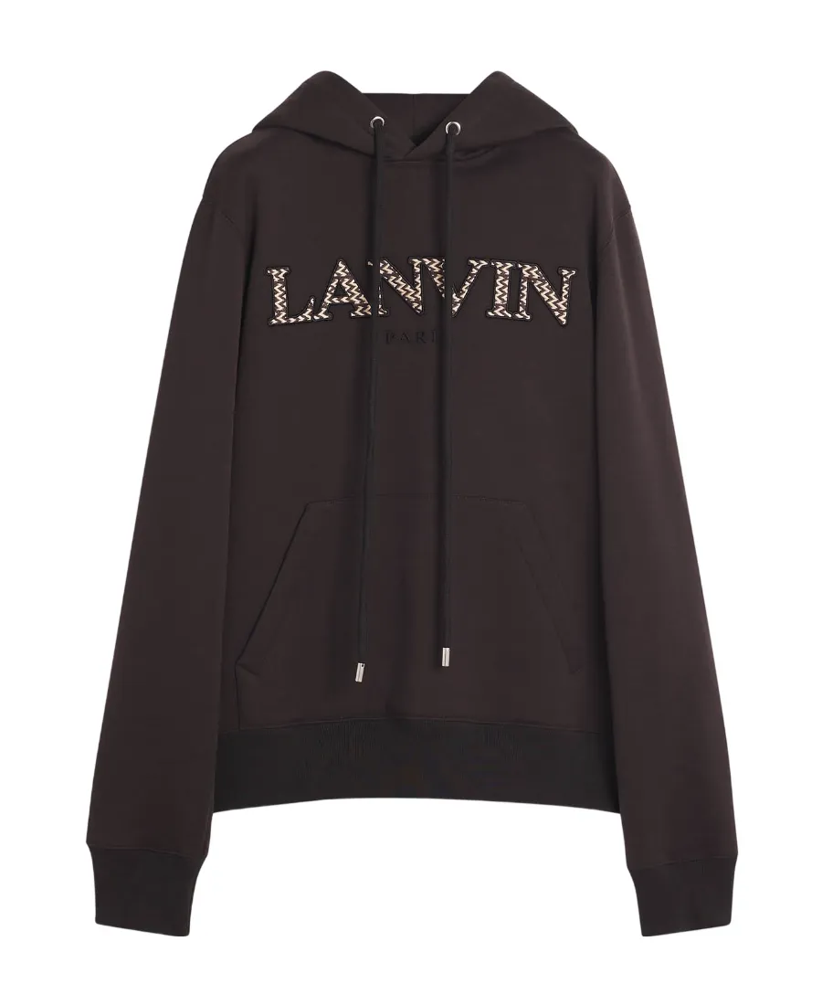 Logo Embroidered Long-Sleeved Hoodie