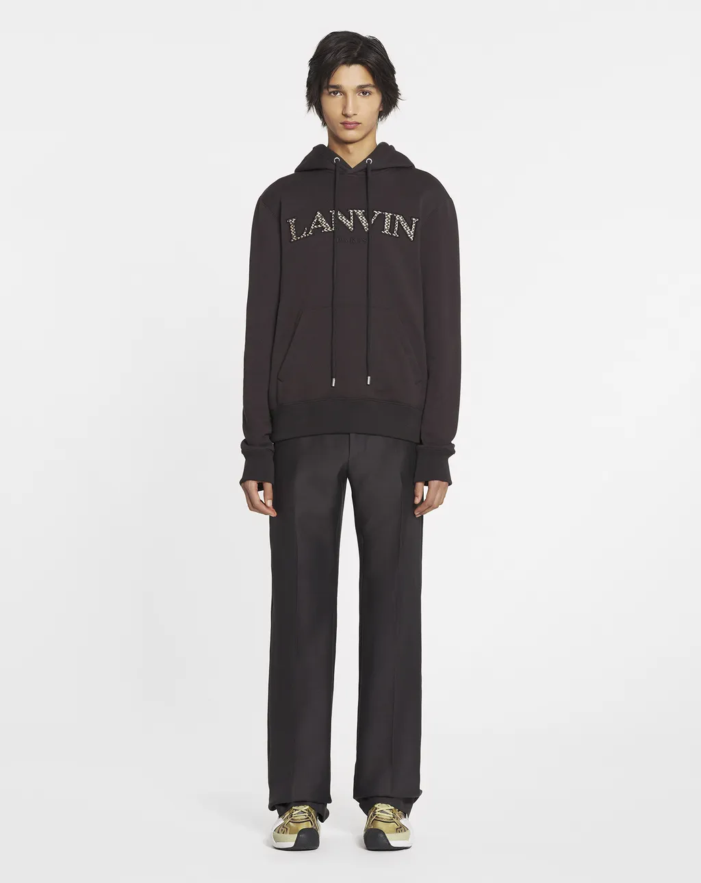 Logo Embroidered Long-Sleeved Hoodie