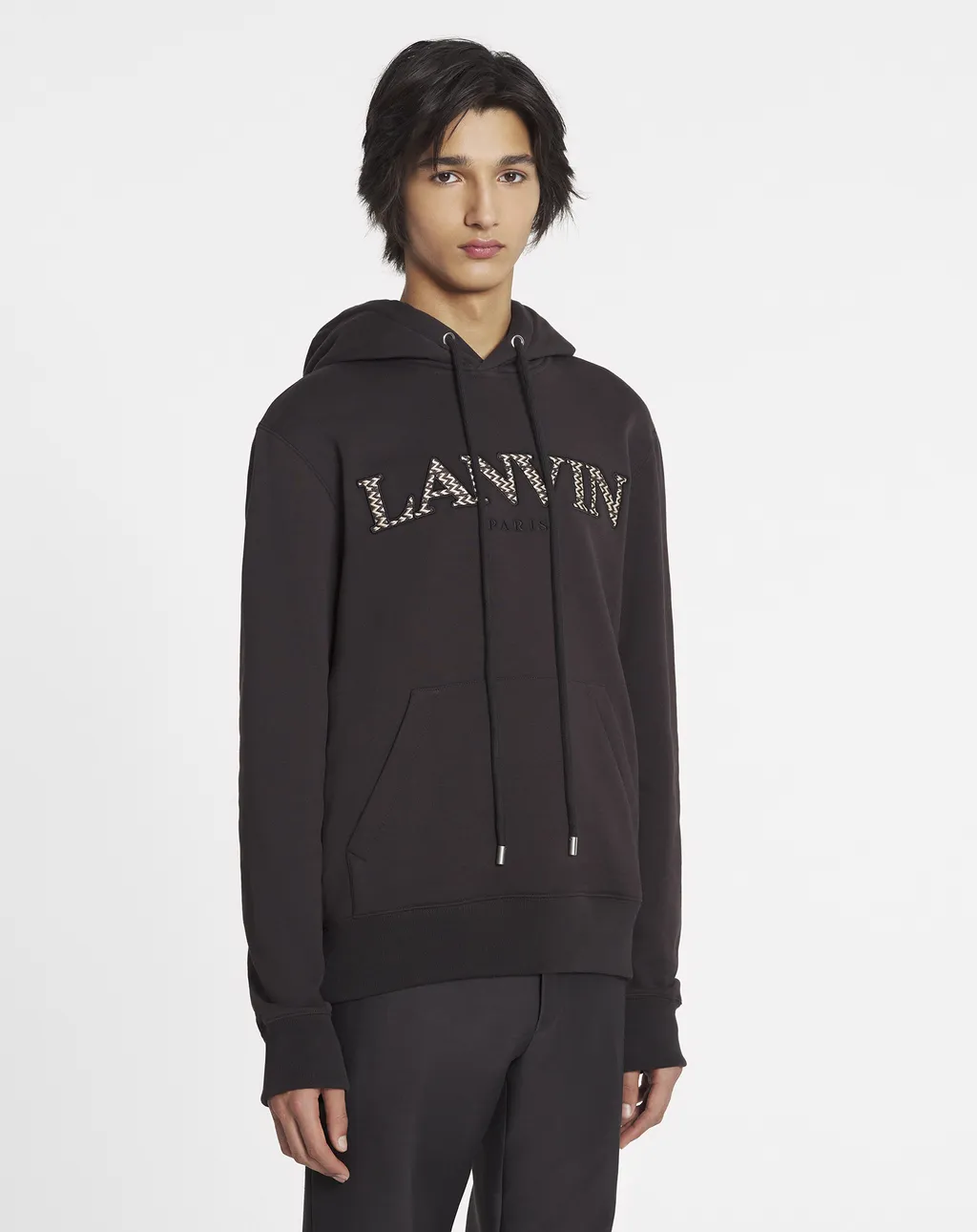Logo Embroidered Long-Sleeved Hoodie