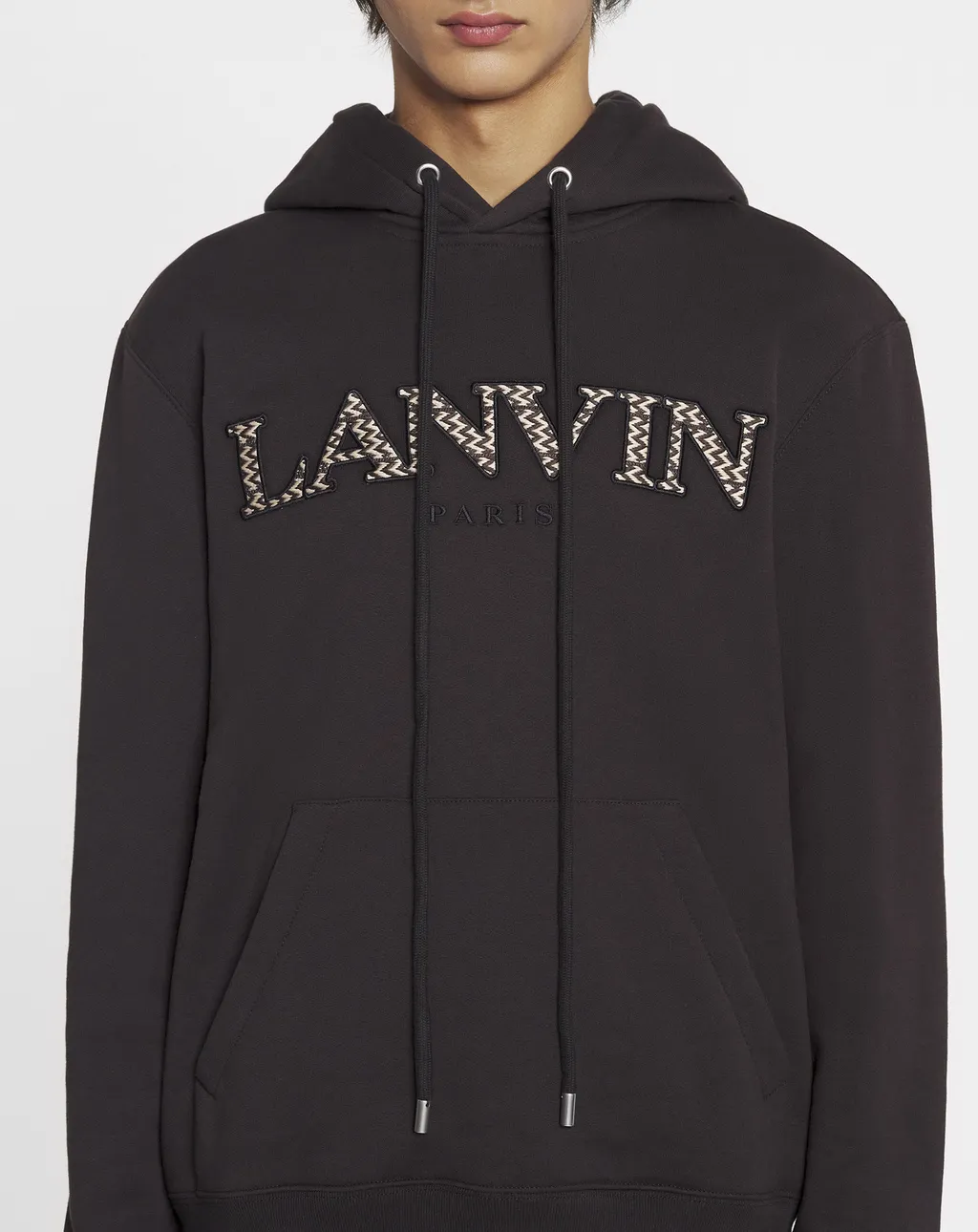 Logo Embroidered Long-Sleeved Hoodie