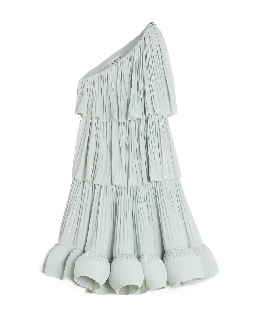 Ruffled Asymmetric One-Shoulder Dress
