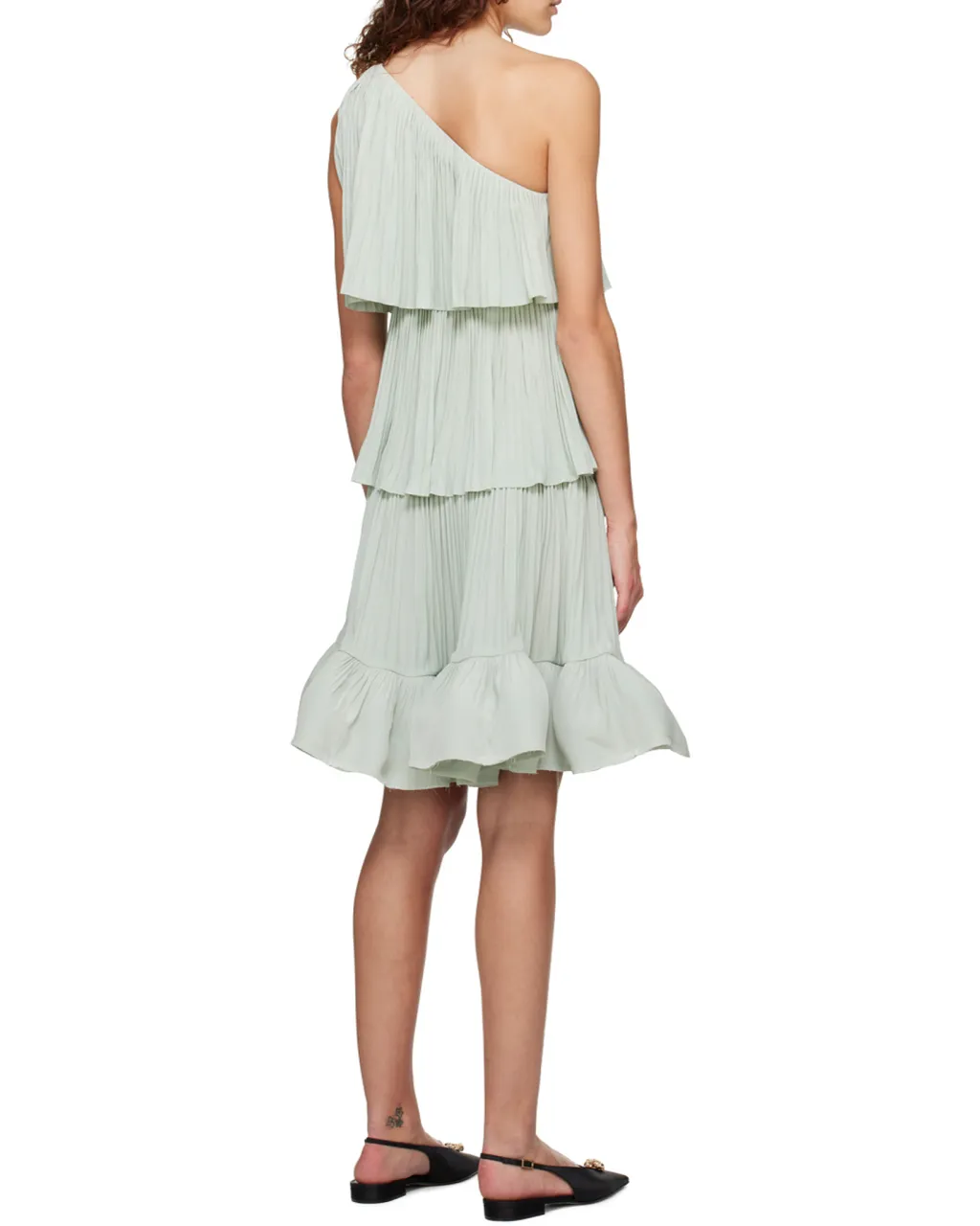 Ruffled Asymmetric One-Shoulder Dress