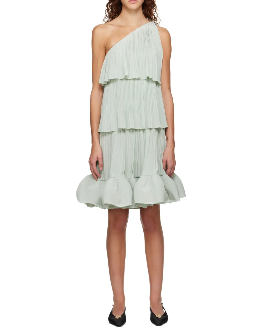 Ruffled Asymmetric One-Shoulder Dress
