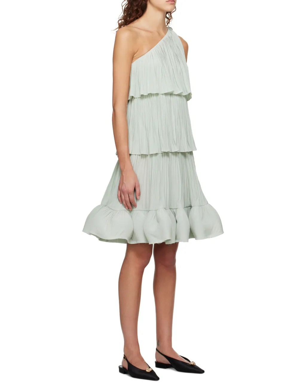 Ruffled Asymmetric One-Shoulder Dress