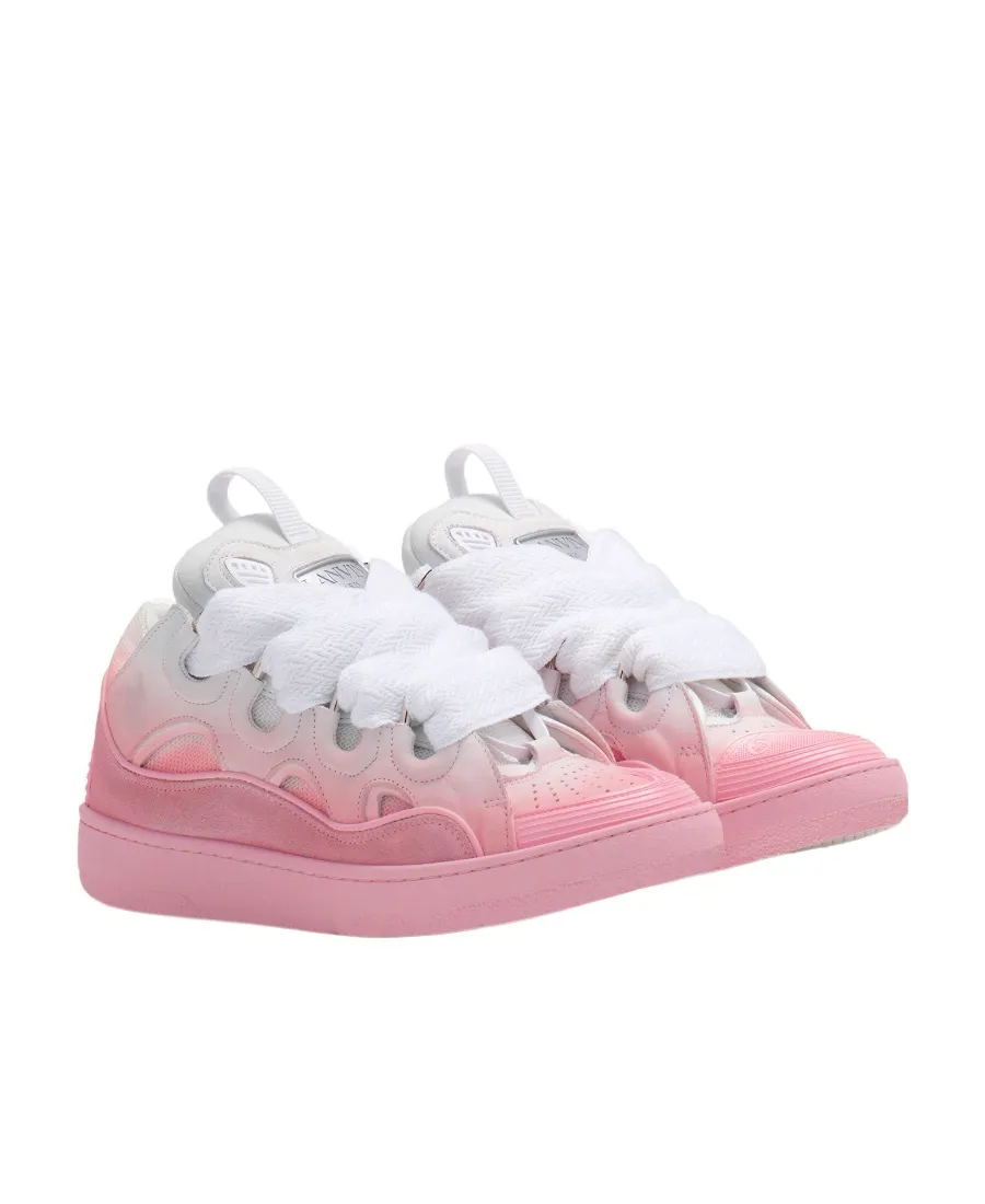 Curb Lace-Up Panelled Sneakers