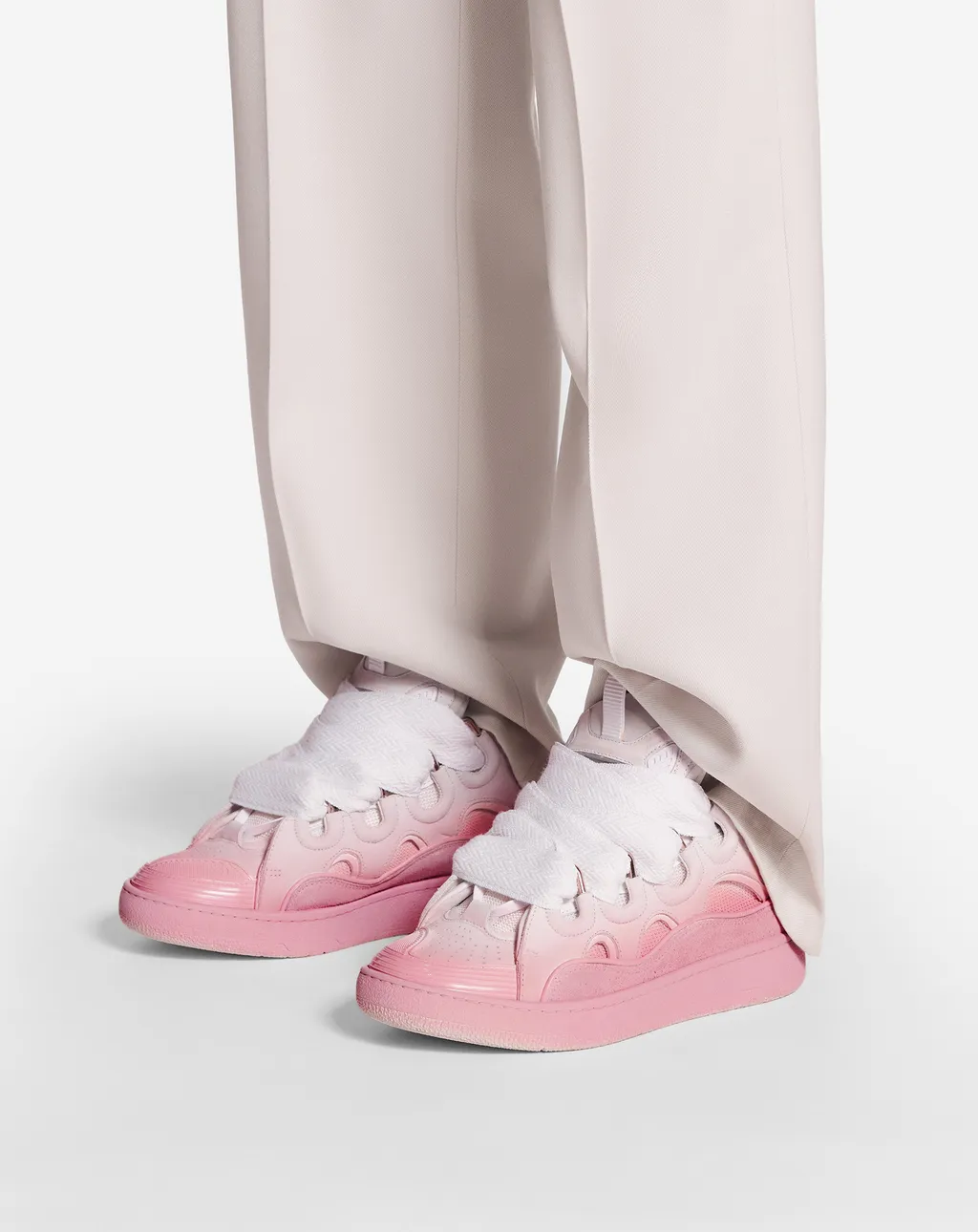 Curb Lace-Up Panelled Sneakers