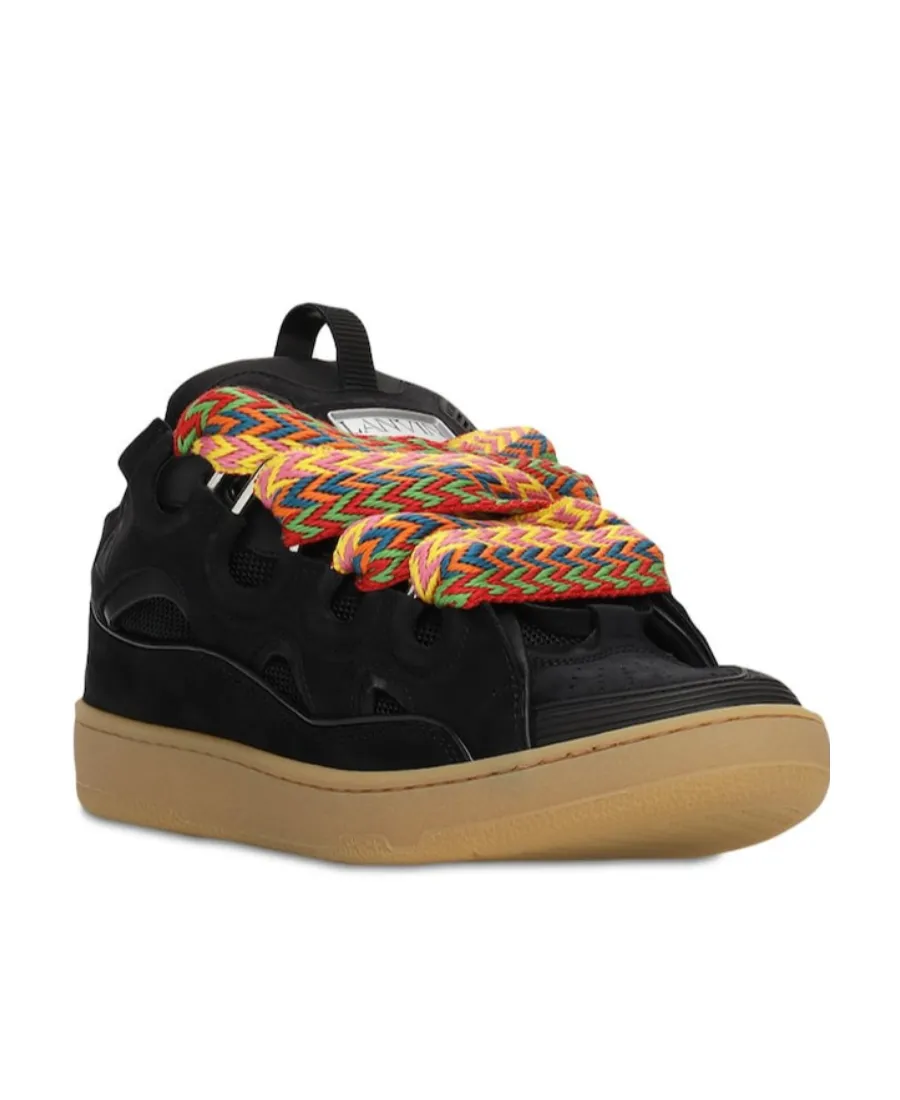 Curb Panelled Lace-Up Sneakers