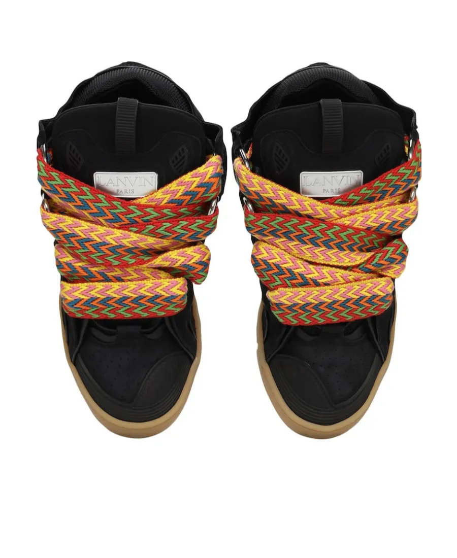 Curb Panelled Lace-Up Sneakers