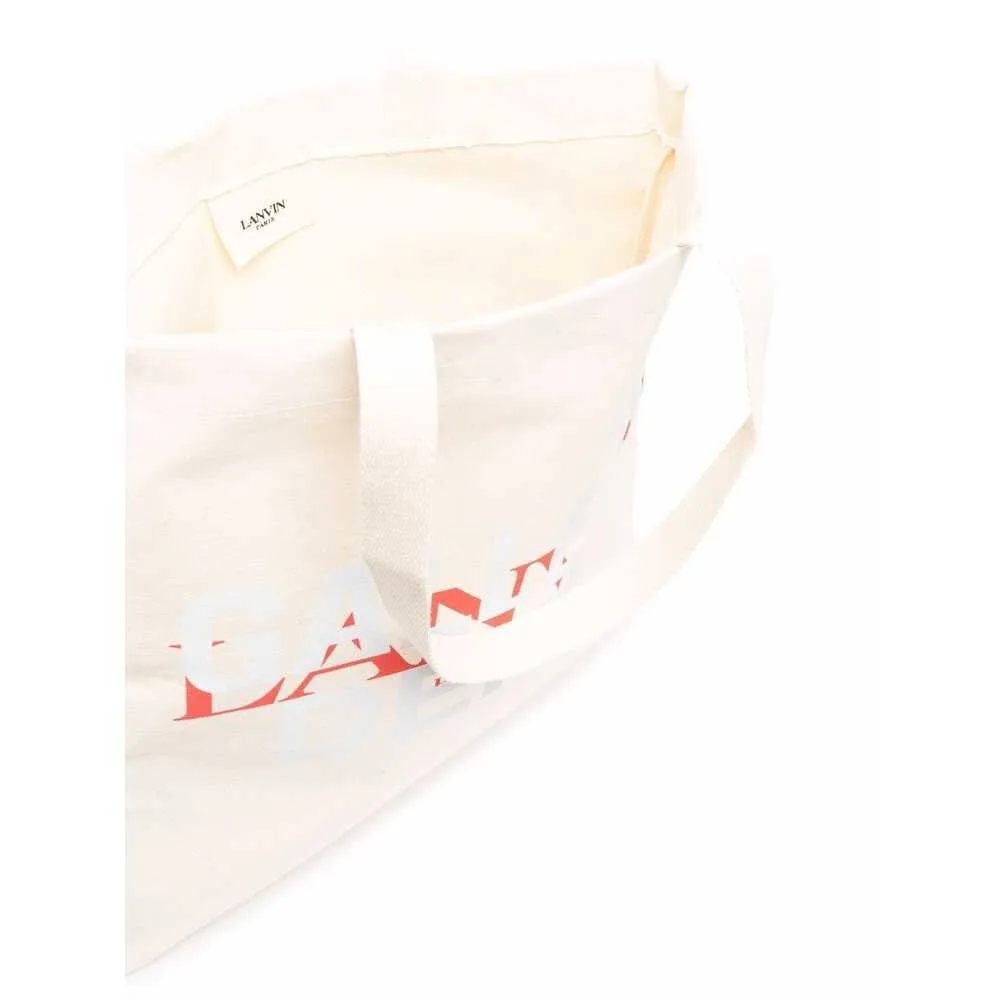 Logo Print Cotton Tote