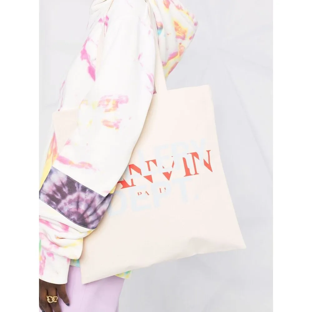 Logo Print Cotton Tote