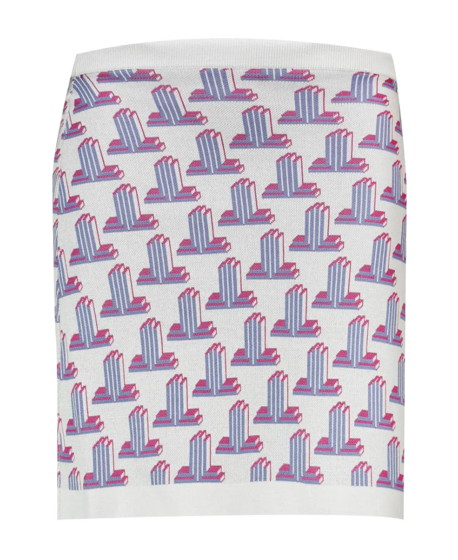 Geometric-Monogram Knitted Mini Skirt