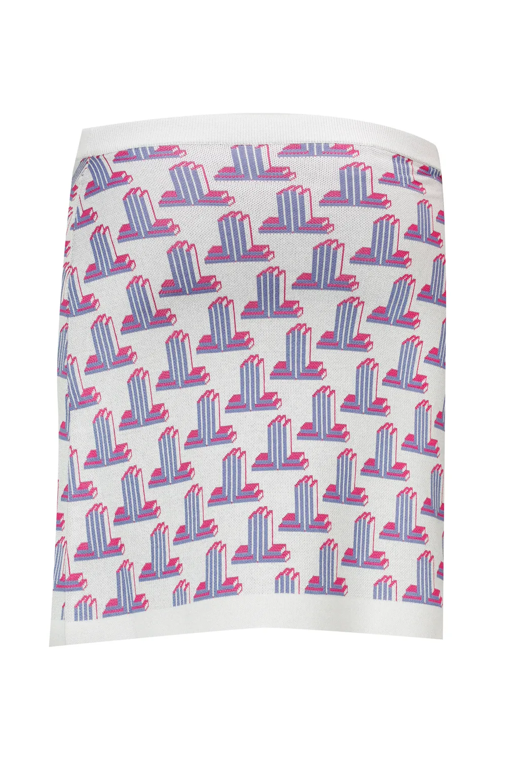 Geometric-Monogram Knitted Mini Skirt