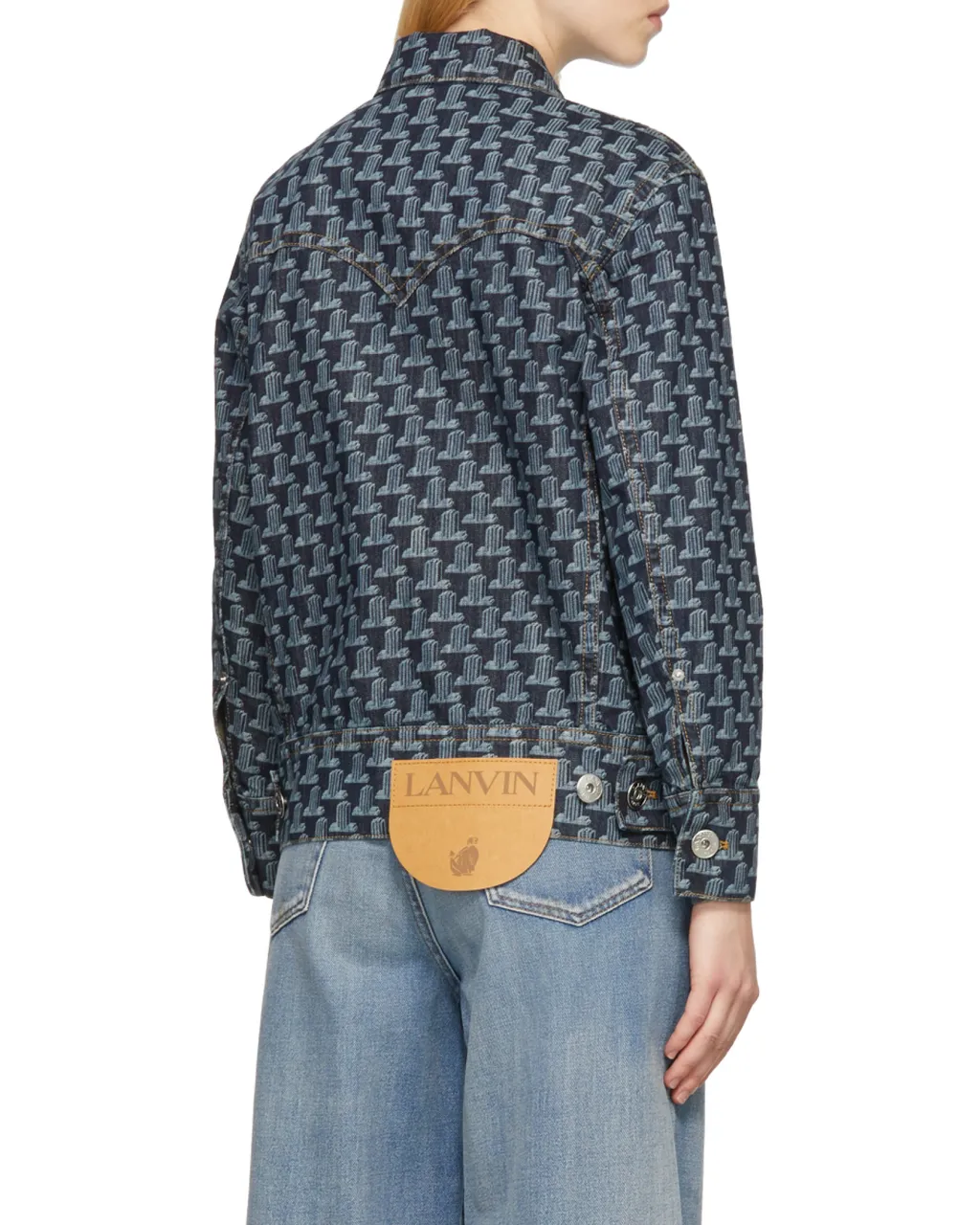 Extended Logo-Patch Monogram Denim Jacket