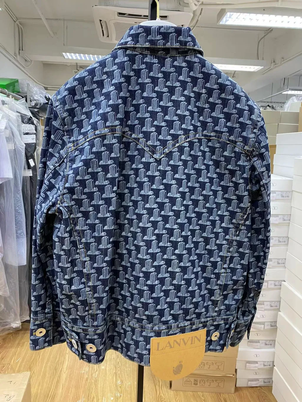 Extended Logo-Patch Monogram Denim Jacket