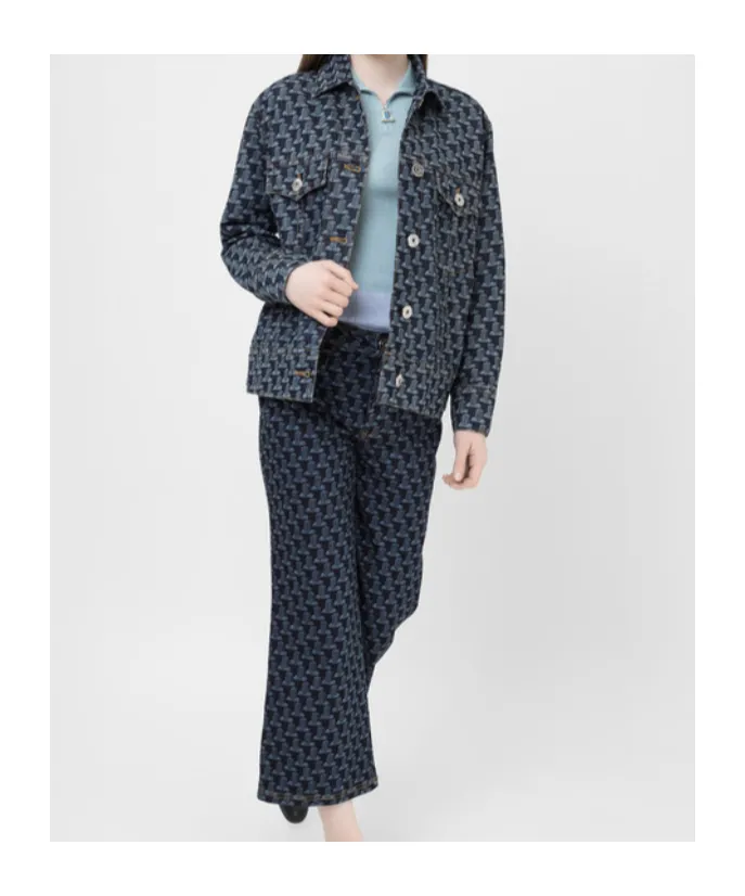 Extended Logo-Patch Monogram Denim Jacket