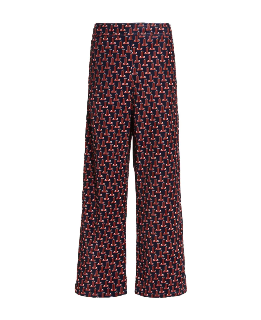 Logo Pattern Straight Casual Pants