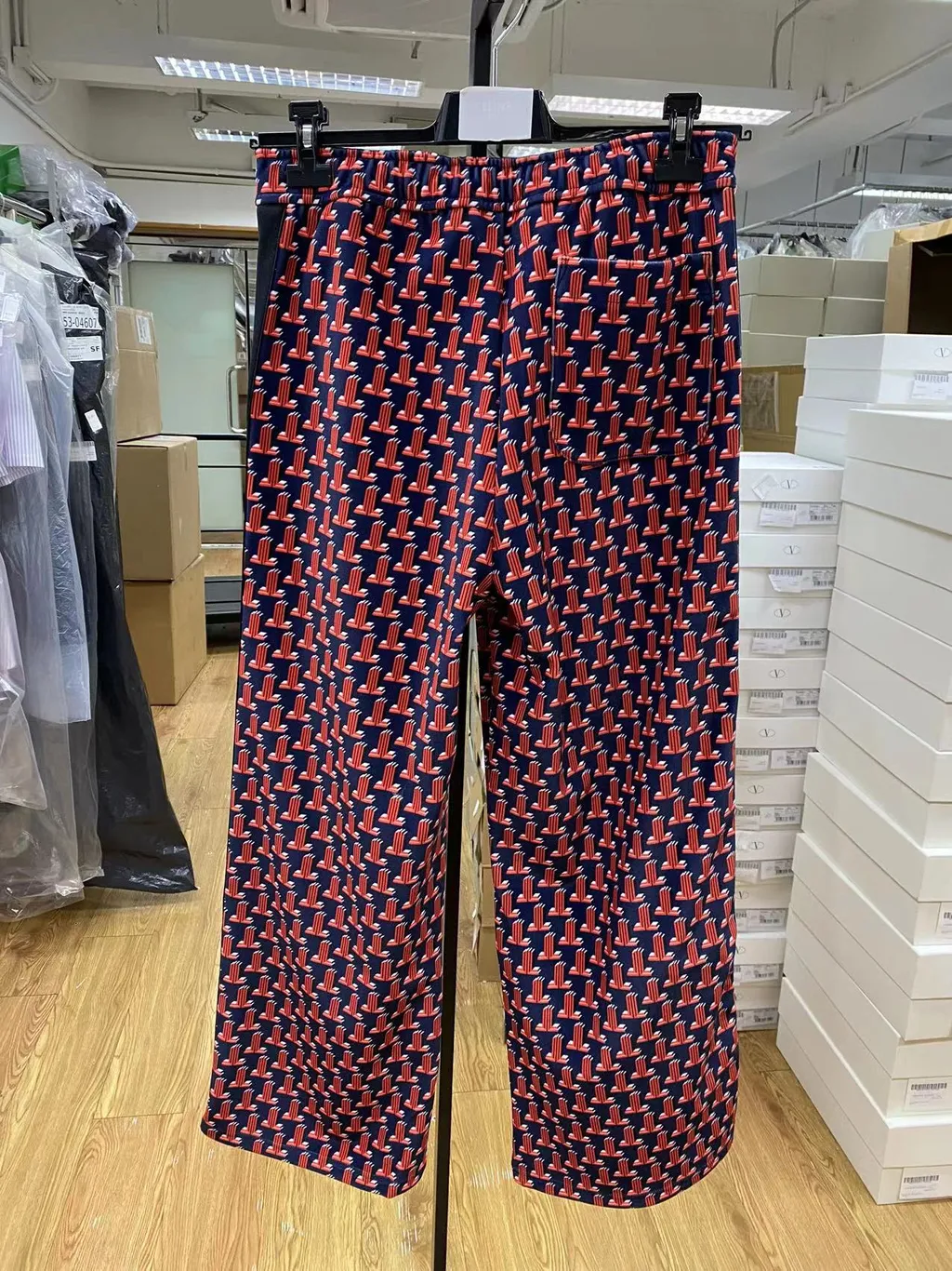 Logo Pattern Straight Casual Pants