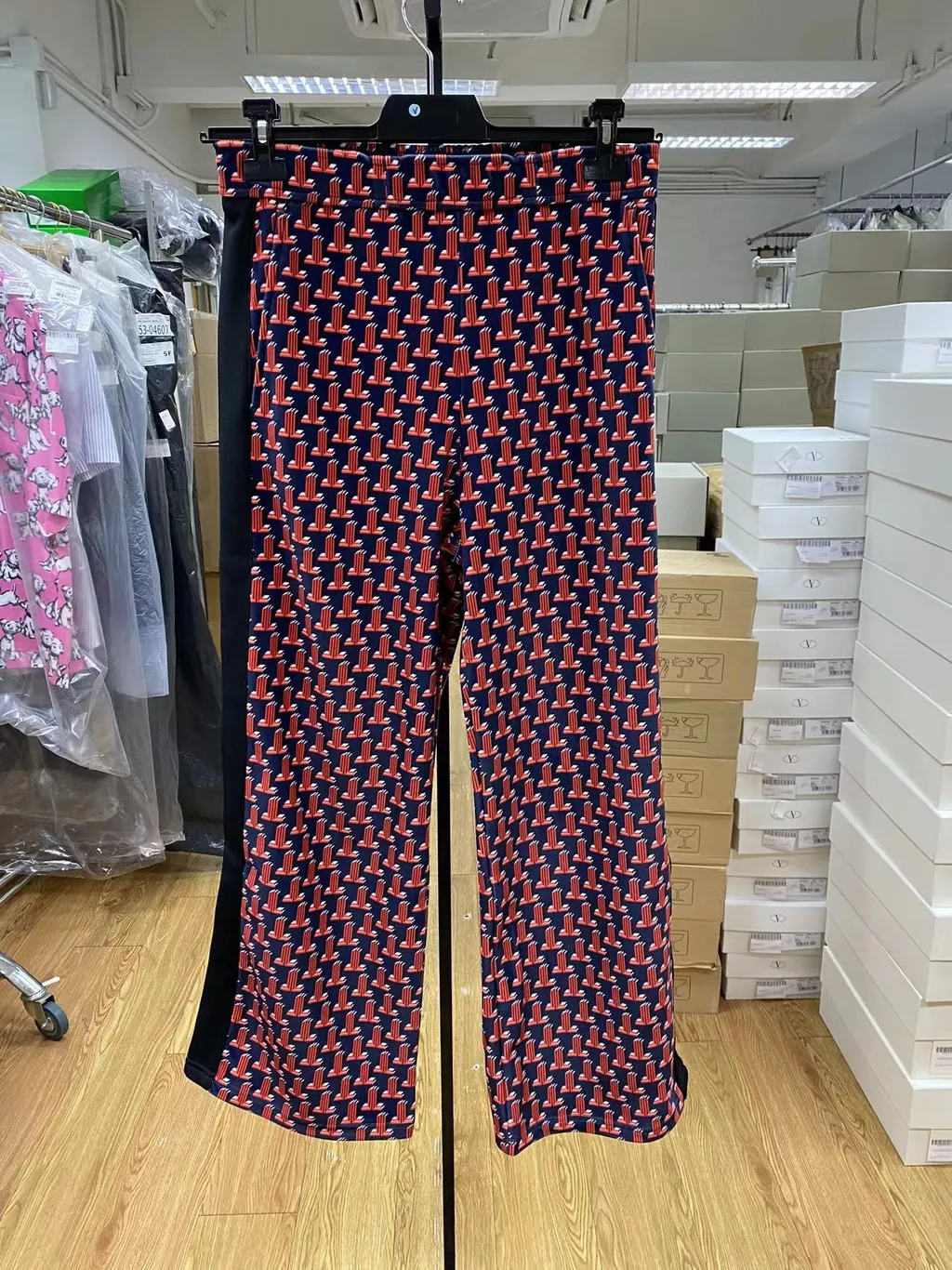 Logo Pattern Straight Casual Pants