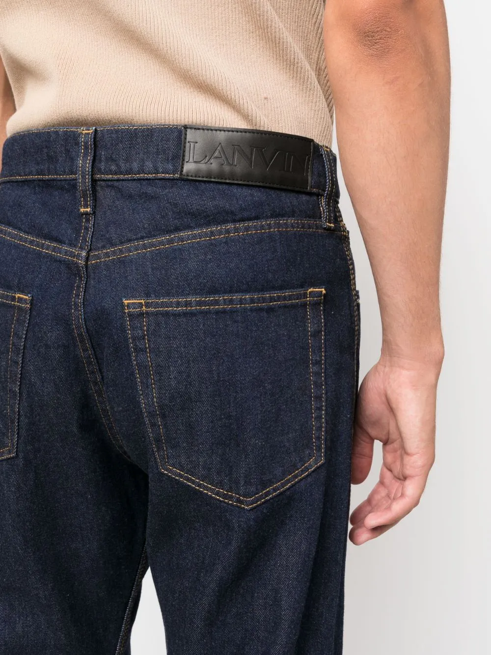 Logo Patch Mid-Rise Jeans