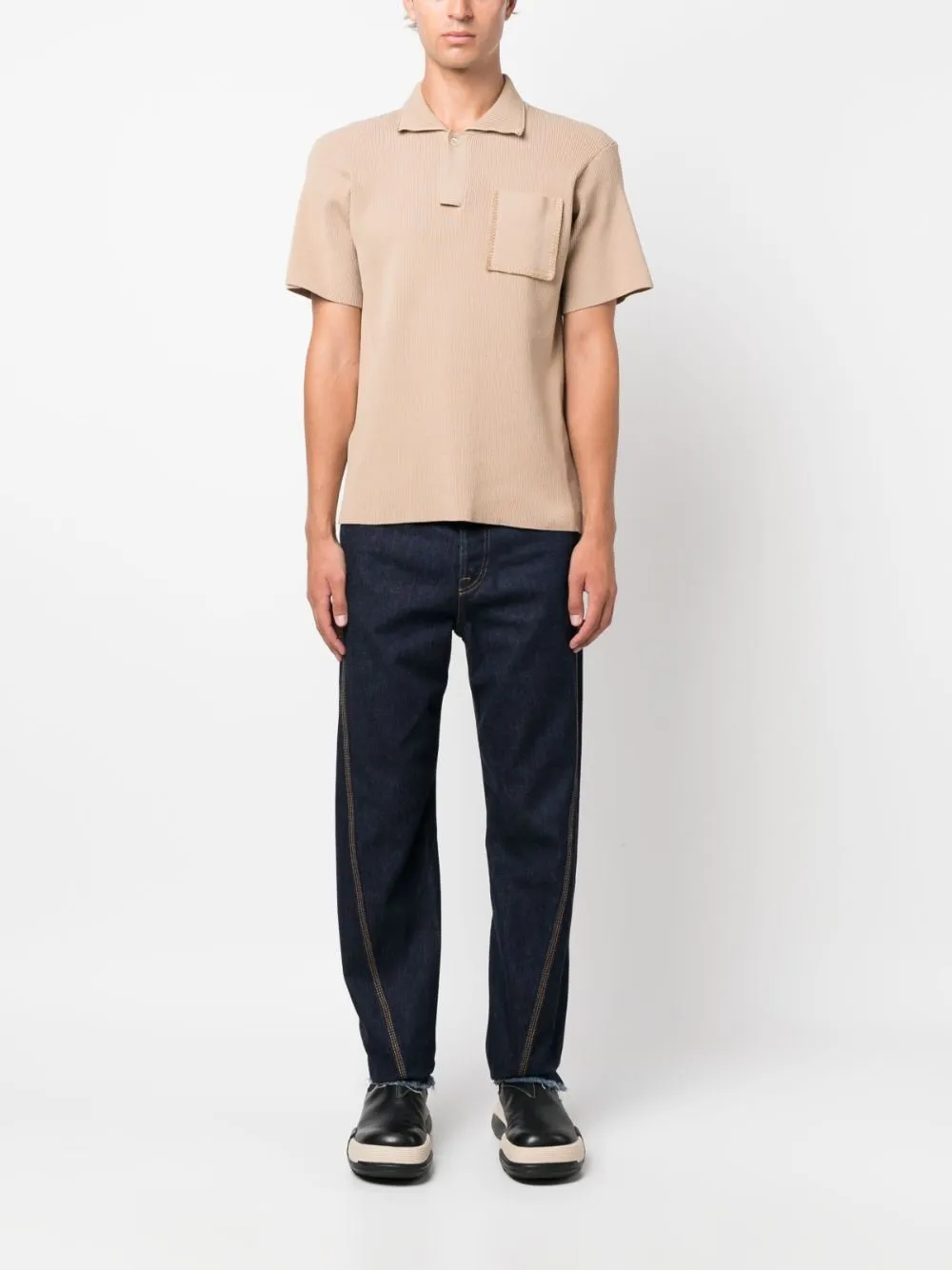 Logo Patch Mid-Rise Jeans