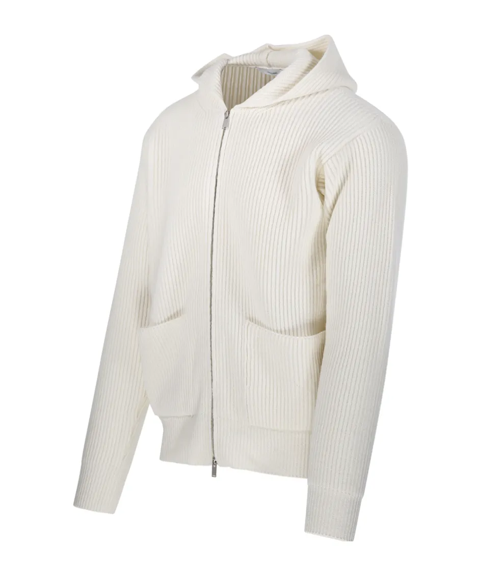 Ribbed Zip-Up Hoodie Sweater