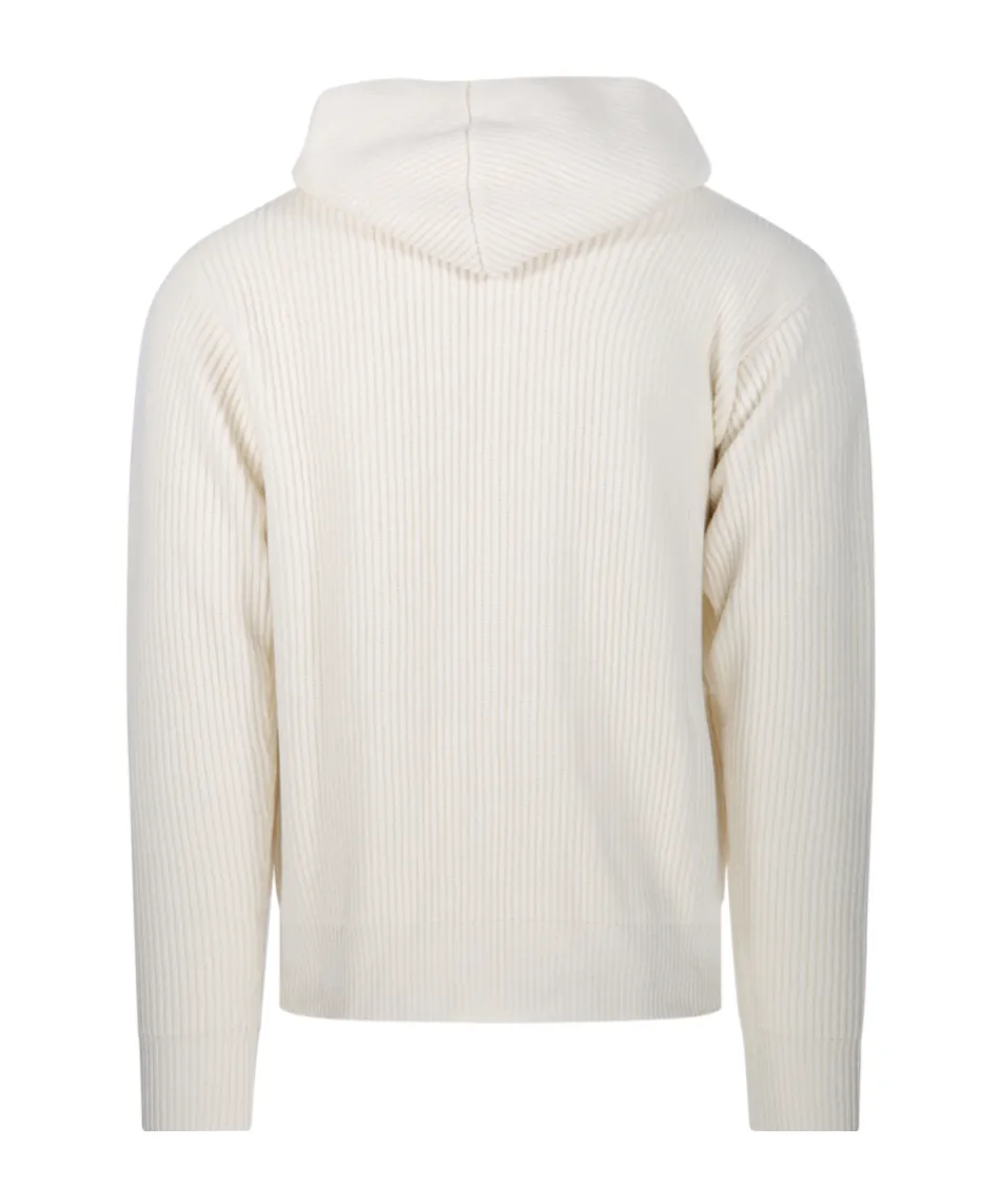 Ribbed Zip-Up Hoodie Sweater