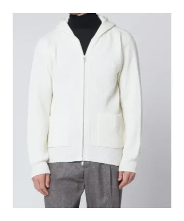 Ribbed Zip-Up Hoodie Sweater