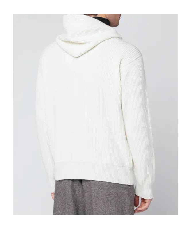 Ribbed Zip-Up Hoodie Sweater
