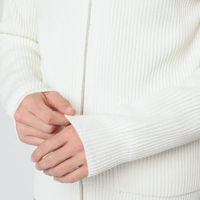 Ribbed Zip-Up Hoodie Sweater