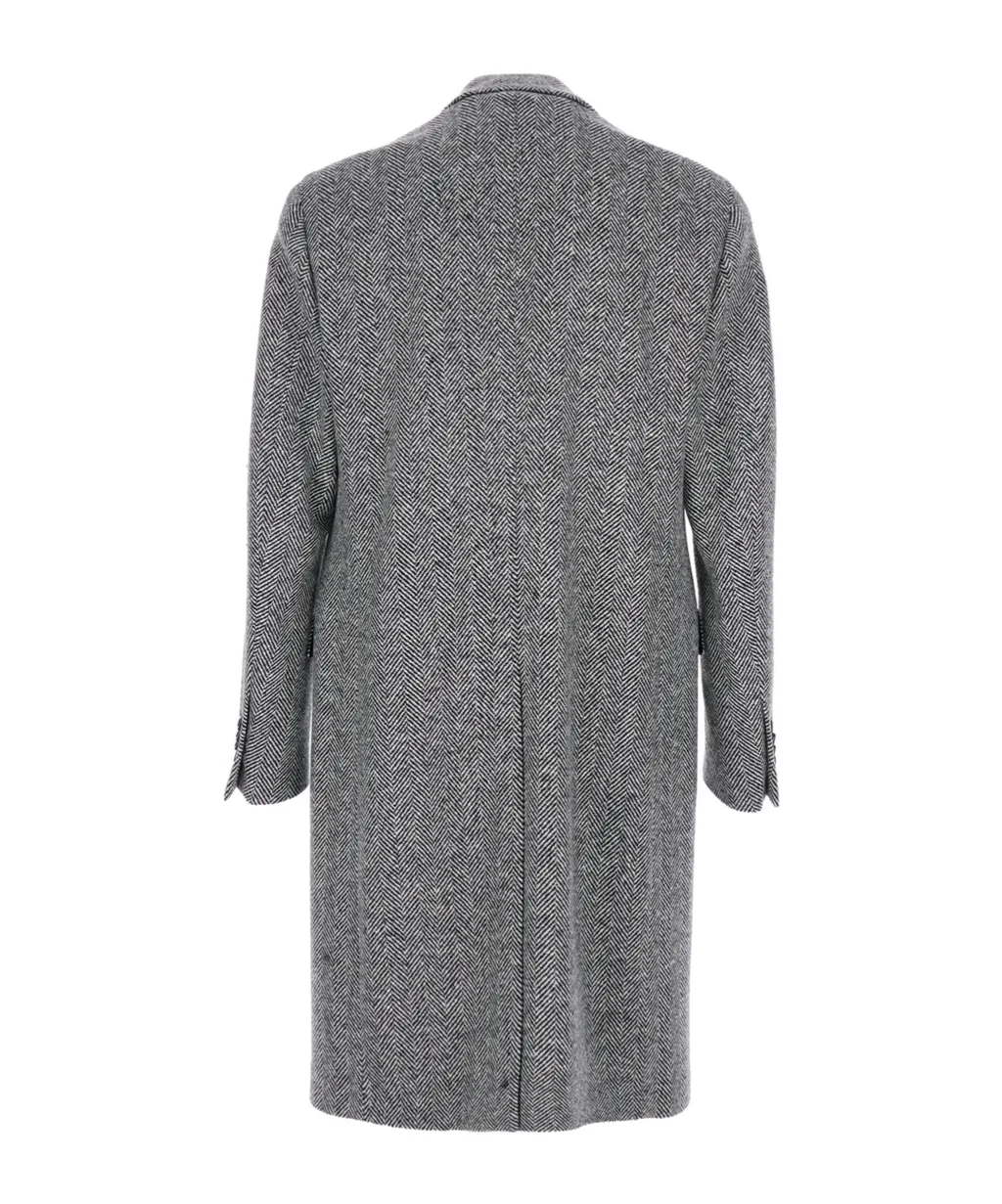 Herringbone Button-Up Coat