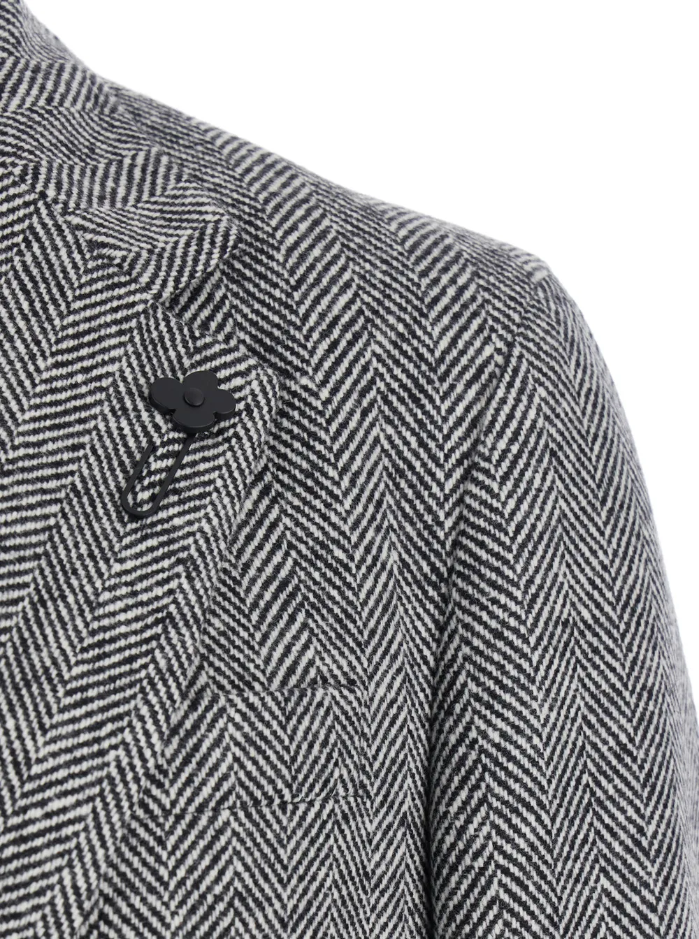 Herringbone Button-Up Coat