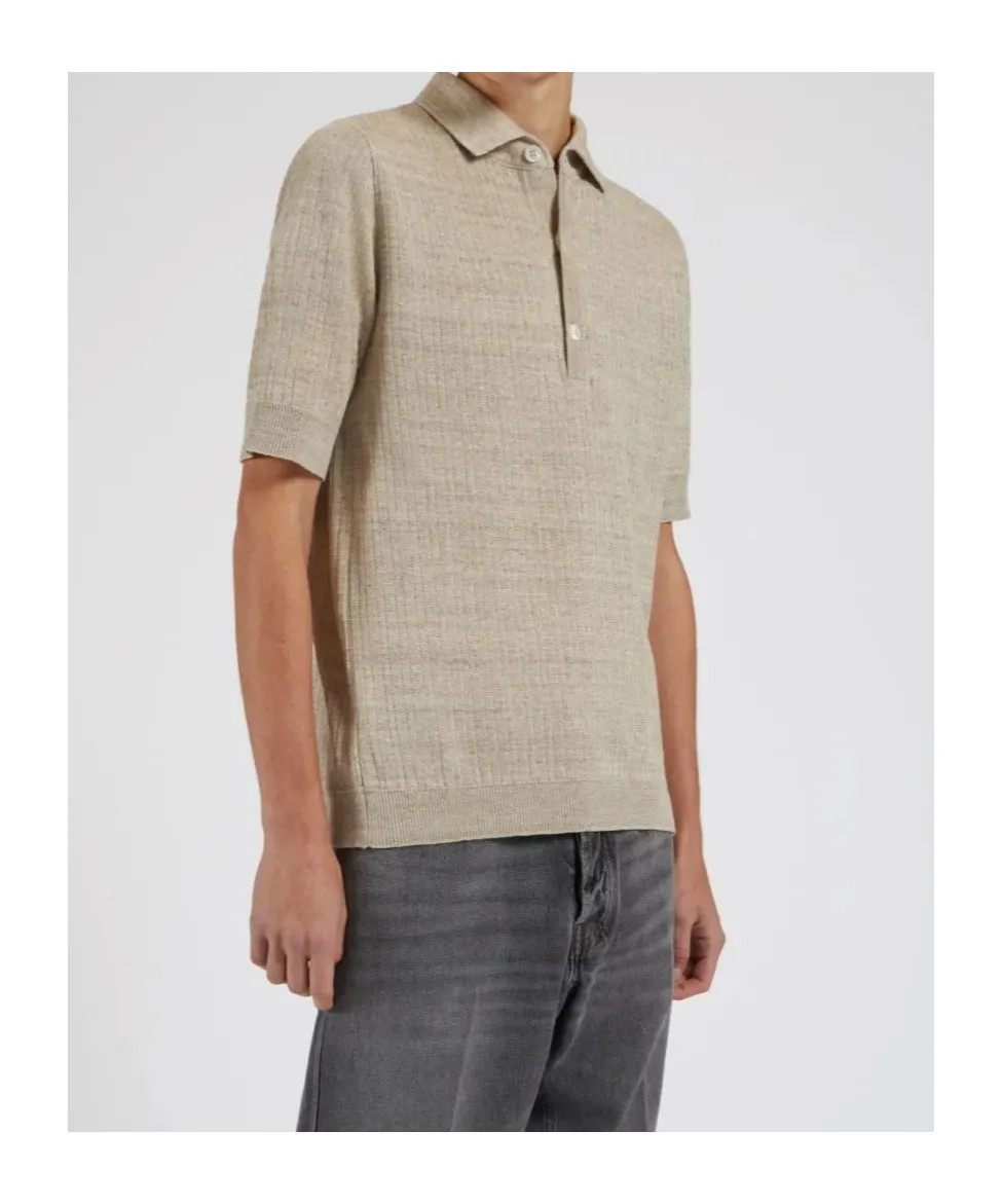 Textured Knit Polo Shirt