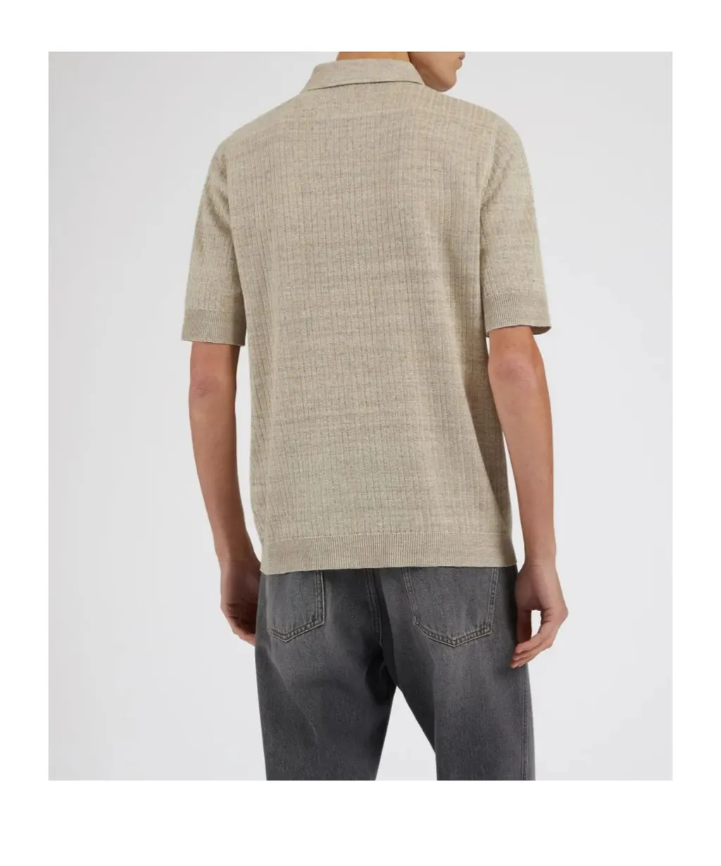 Textured Knit Polo Shirt