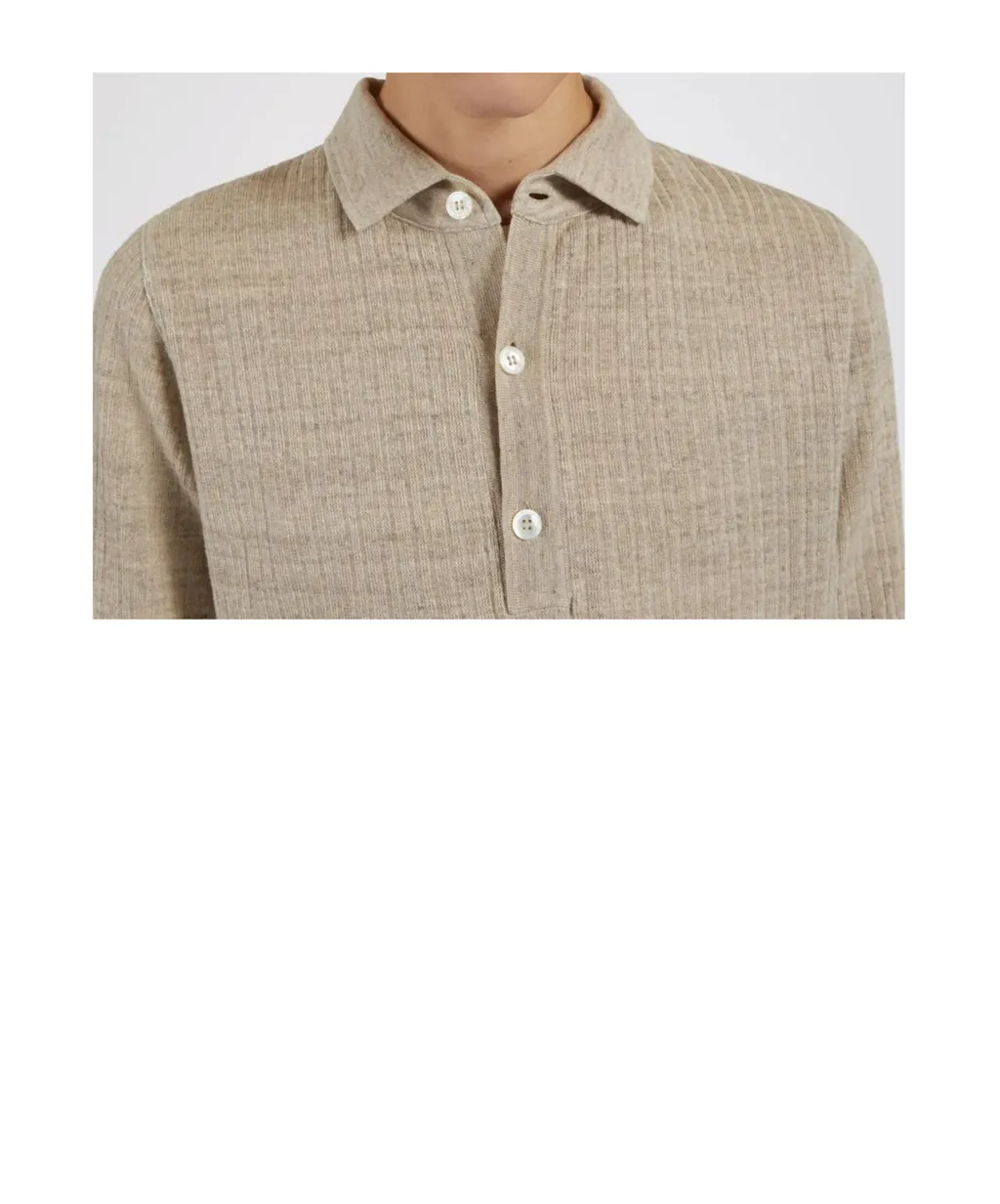 Textured Knit Polo Shirt