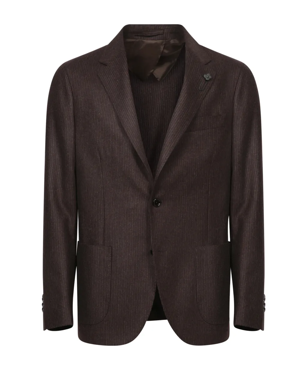 Single Breasted Striped Two-Piece Suit
