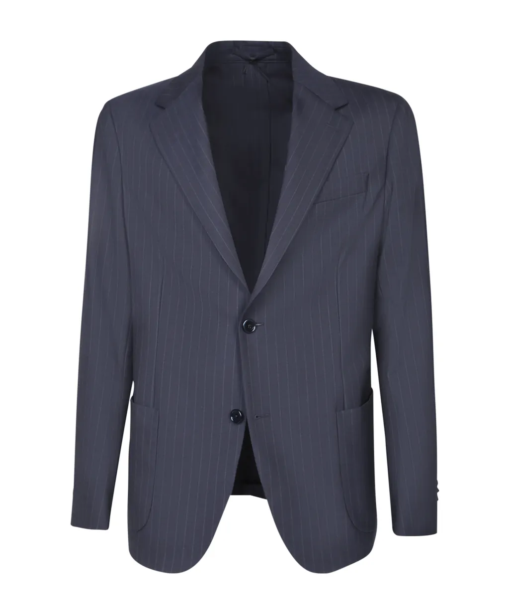 Single Breasted Pinstriped Two-Piece Suit